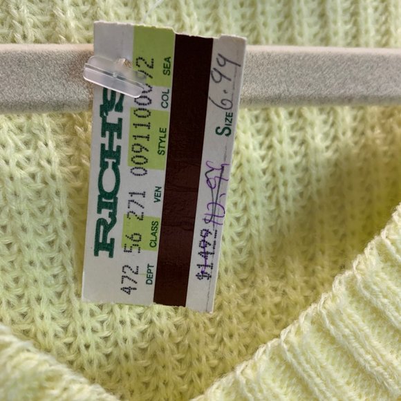 NWT Vintage Nob Hill Knits Buttery Yellow Sweater Size Large - Picture 4 of 8